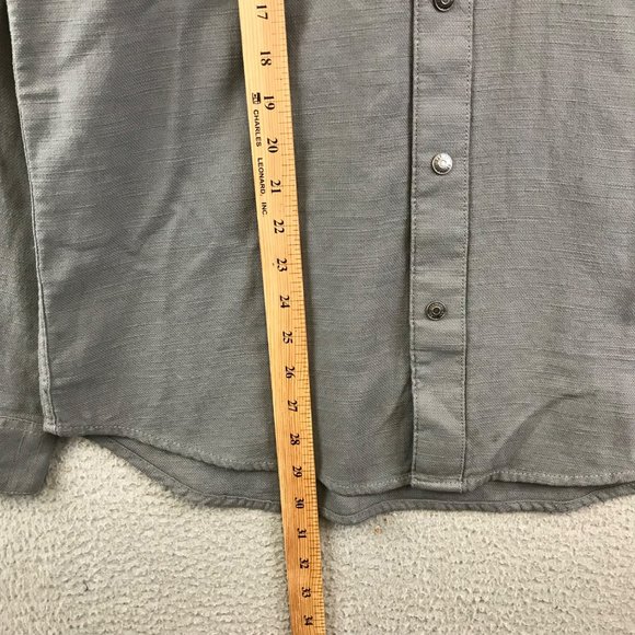 Harley-Davidson Men's Solid Grey Snap On Button woven shirt size M - Picture 5 of 9